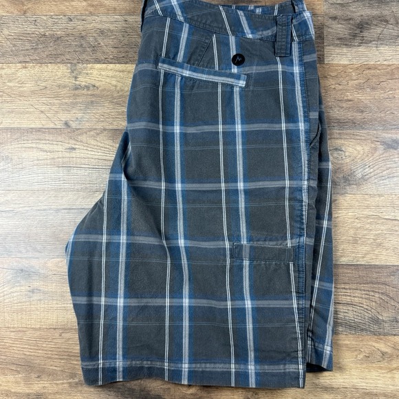 Marmot Short Mens Size 40 Gray Blue Outdoor Hiking Plaid Chino Casual Pants - Picture 1 of 10